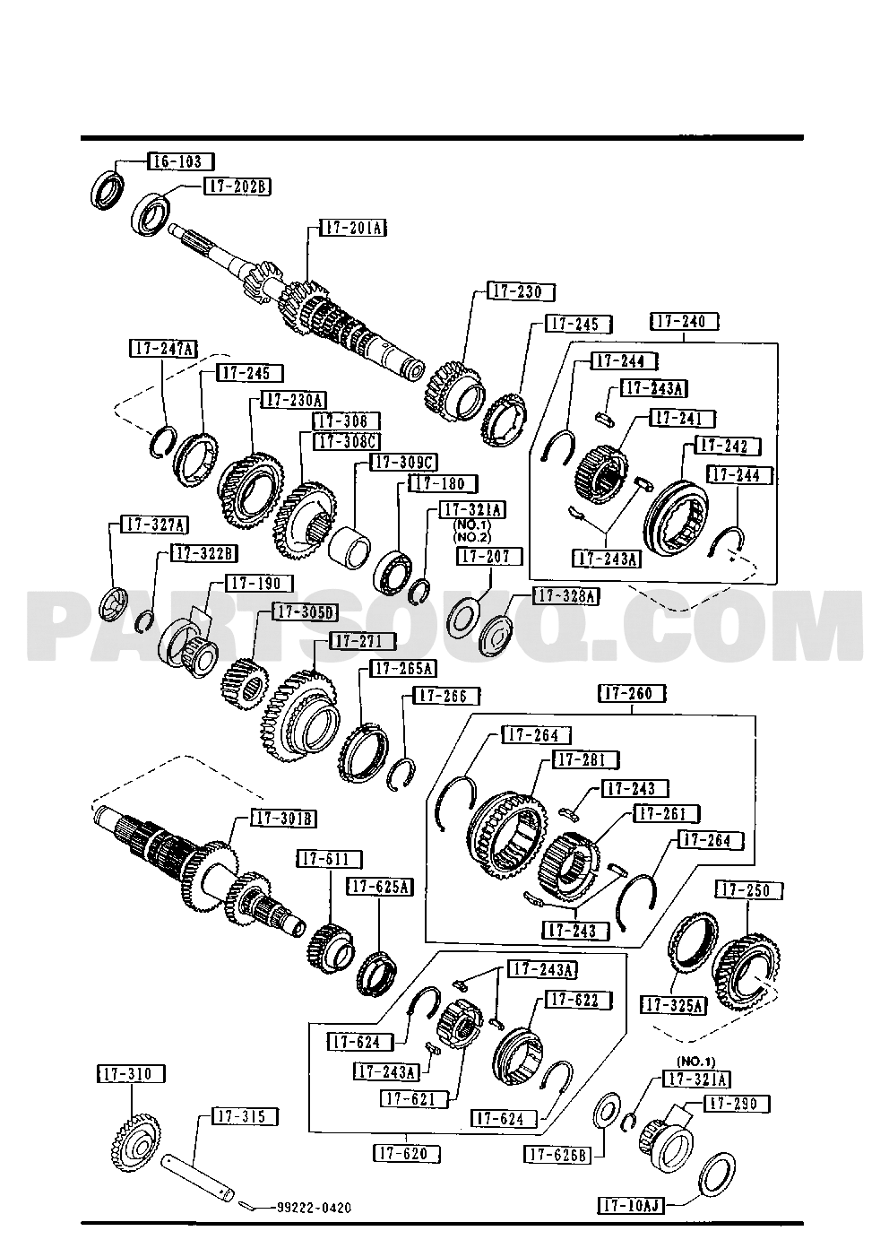 1710A: MANUAL TRANSMISSION GEARS (5-SPEED) — catalog reference only