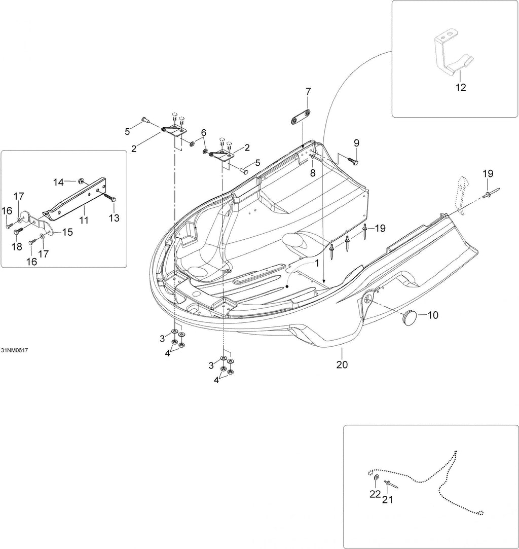 Fits 2006-2007 Ski-Doo Skandic LT 440F LH Bracket, OEM Part # 605351521