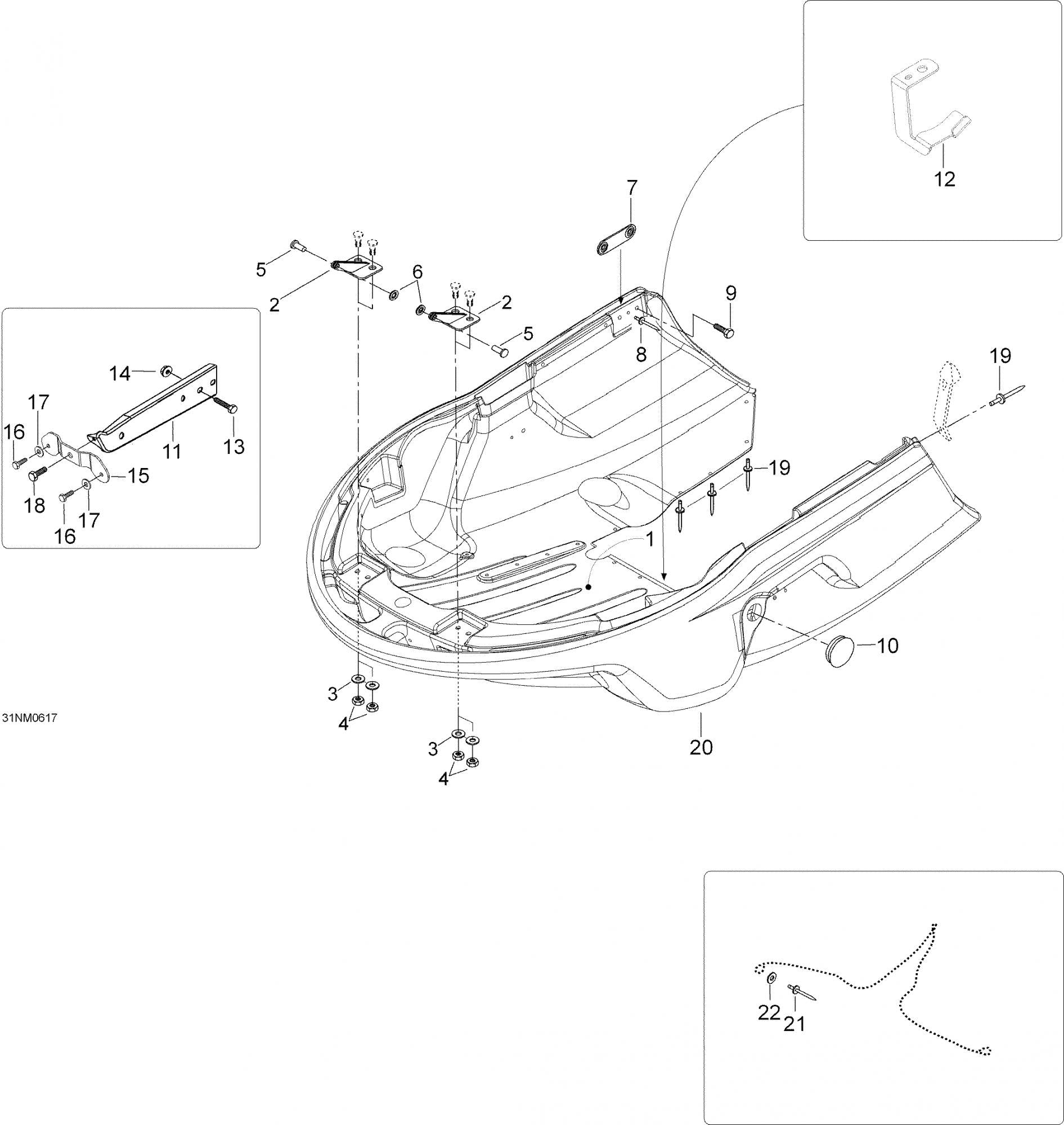 Fits 2006-2007 Ski-Doo Skandic LT 440F LH Bracket, OEM Part # 605351521