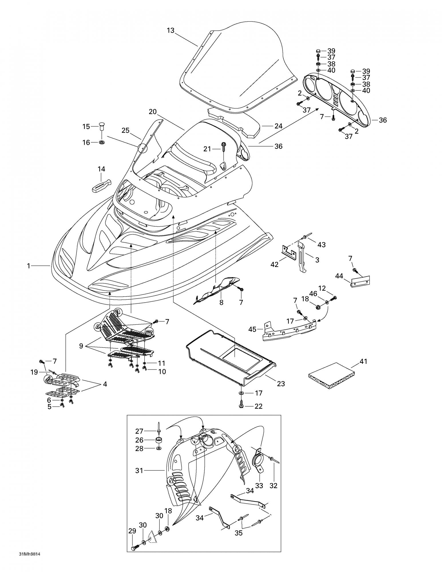 Fits 1998-2003 Ski-Doo Formula III 600 LT / Formula III 600 R/700 R Models Stud, OEM Part # 572103500