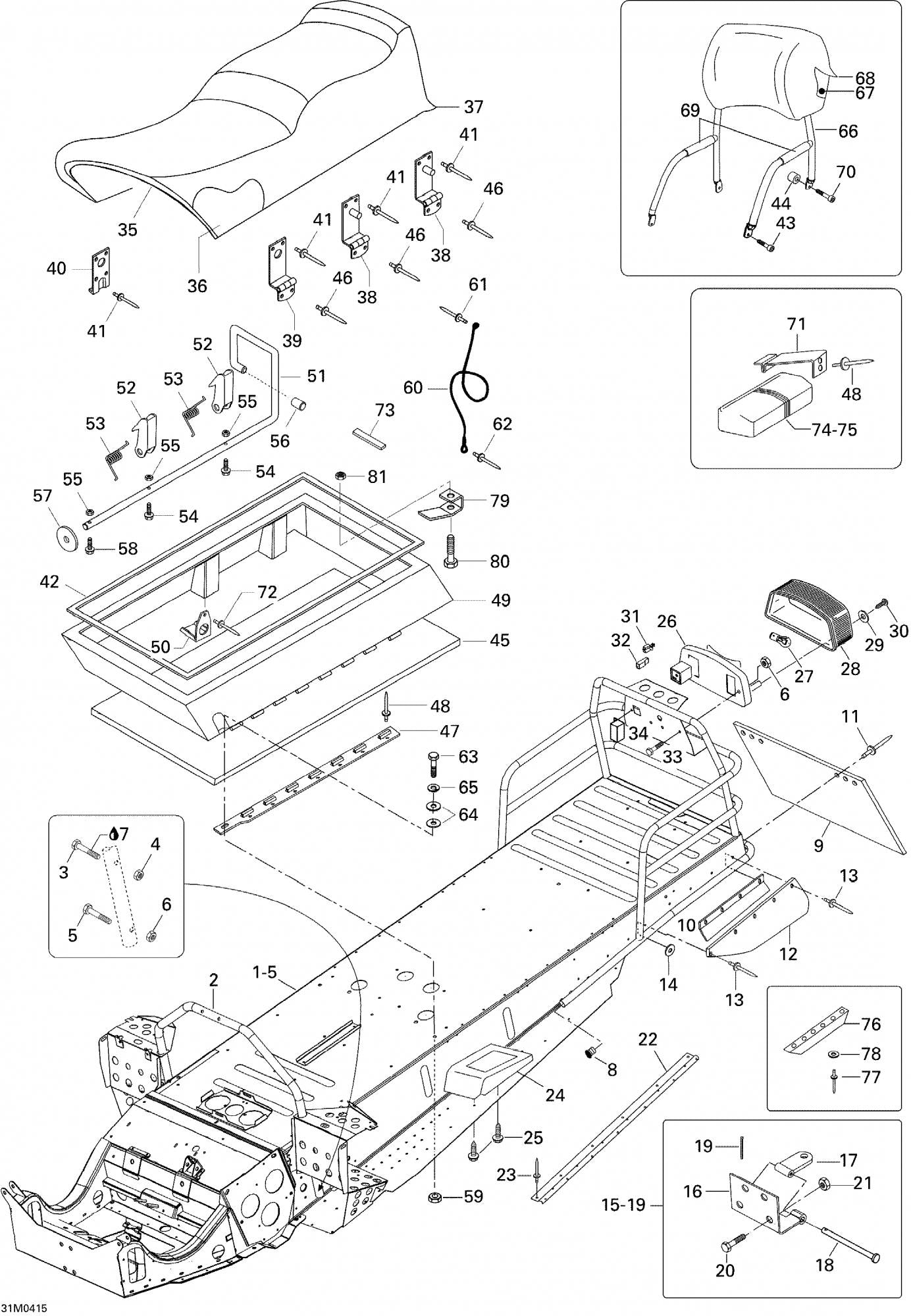 Fits 2004-2007 Ski-Doo Skandic SUV 550F / Skandic SUV 600 Protector Suv 550, OEM Part # 605349264