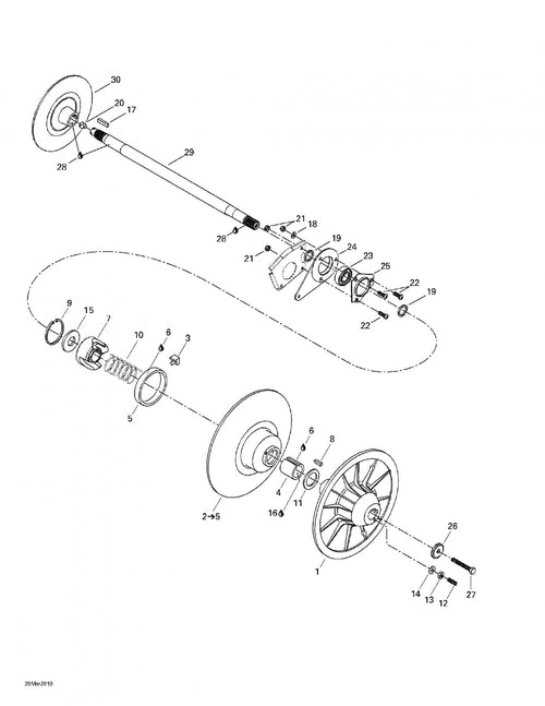 Fits 1998-2005 Ski-Doo Formula Deluxe 500/600/700 / Formula Deluxe 600/700 Models Counter Shaft, OEM Part # 501026300