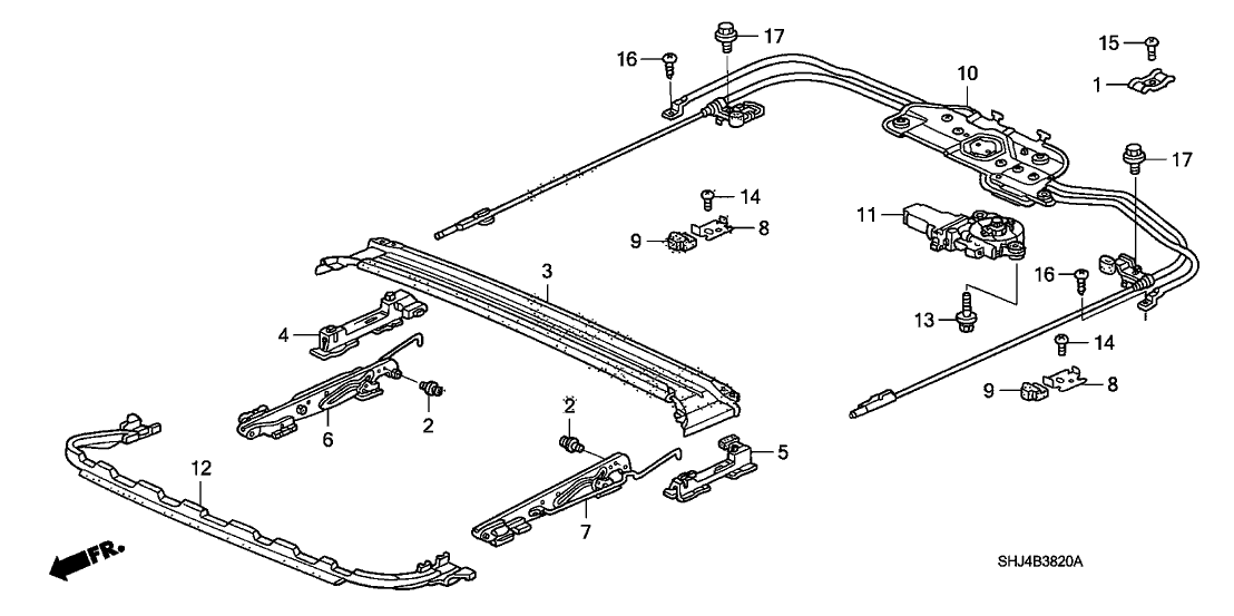 Honda New 2005-2010 Fits Honda Odyssey Sunroof Cable Assembly, Part # 70400-SHJ-A41