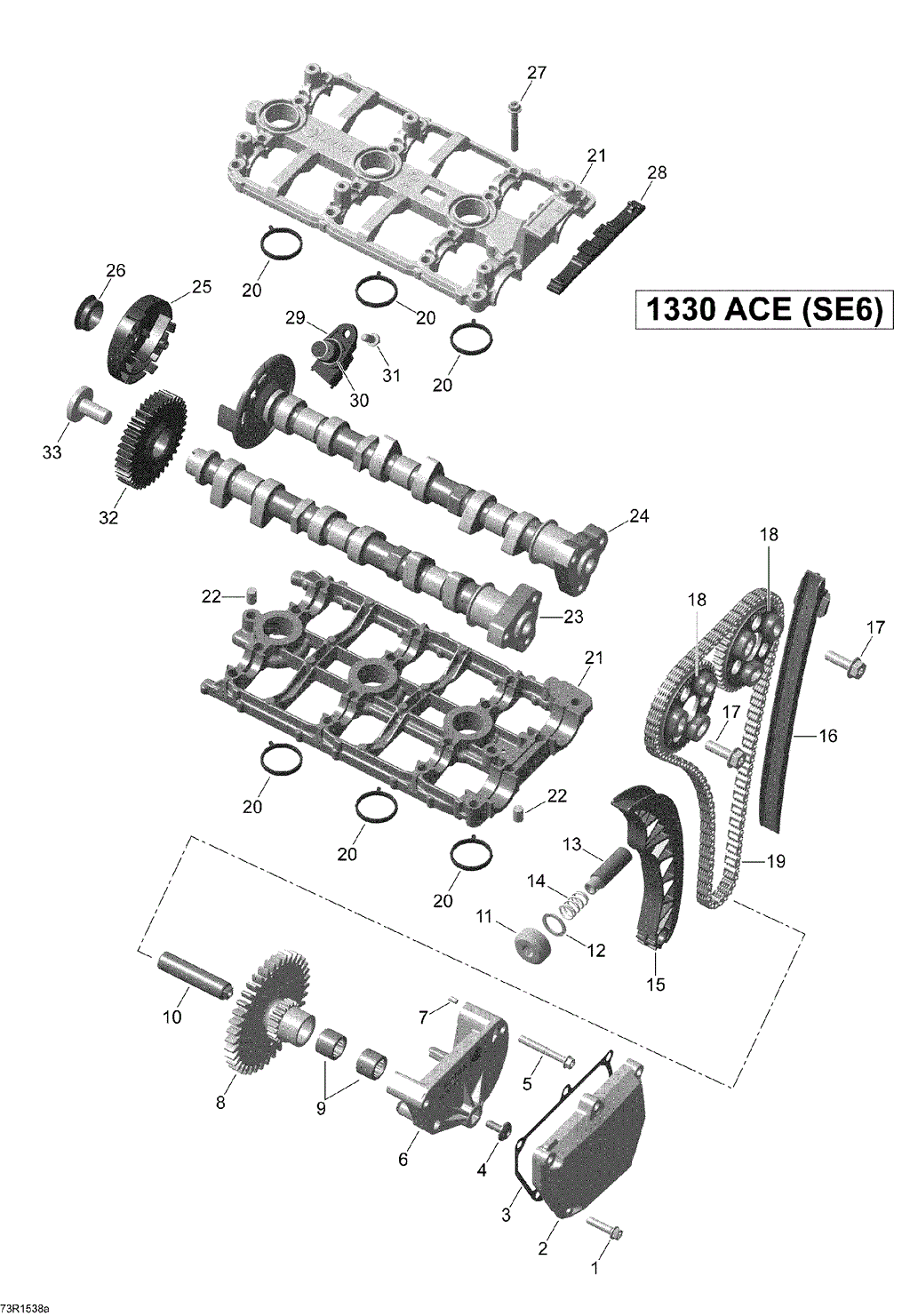 Can-Am - OEM schematic diagram - Part # 2572-420210865 - 01- Valve Train _73R1538a | 01- Valve Train _73R1537a | 01- Valve Train _73R1535a | 01- Valve Train _73R1534a | 01- Valve Train - Ref # 6