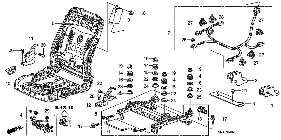 Honda New 2007-2011 Fits Honda Civic Frame, R. FR., Part # 81136-SNE-A21