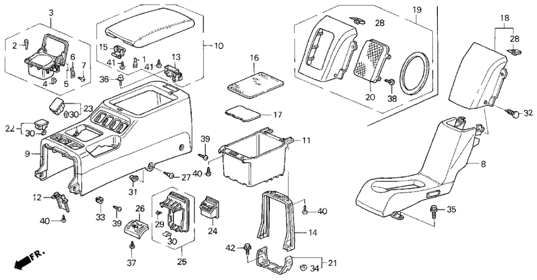 Honda New 1995-1996 Fits Honda Prelude Garnish, RR. Console (Upper) *Y18L* (SILKY IVORY), Part # 83420-SS0-J00ZD
