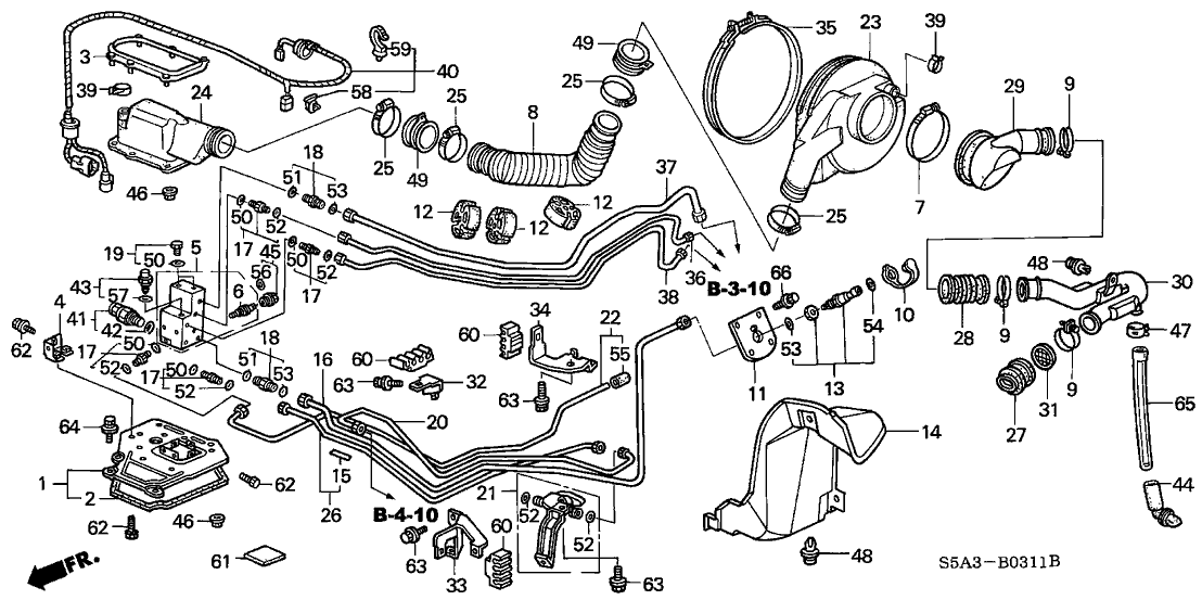 Honda New 2001-2005 Fits Honda Civic Stay G, Fuel Pipe, Part # 17767-S5W-A00