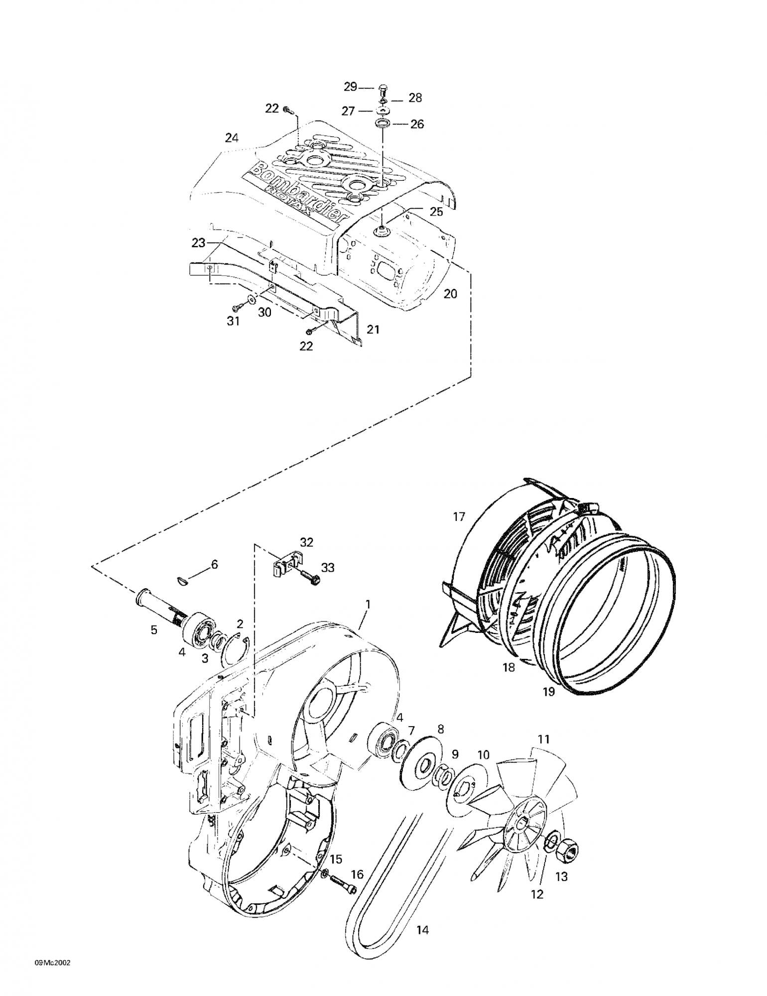 Fits 1997-2007 Ski-Doo Formula Deluxe 500 F / MX Z 440 Models Cylinder Cowl, OEM Part # 420810776