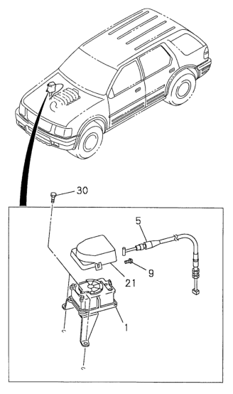 Honda New 1998-1999 Fits Honda Passport Cable, Actuator, Part # 89716-20850
