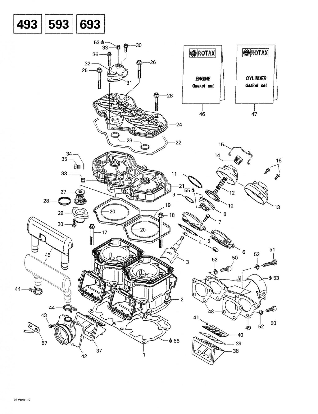 Fits 2001-2002 Ski-Doo Cylinder Head (silver) Grand Touring 700., OEM Part # 420923457