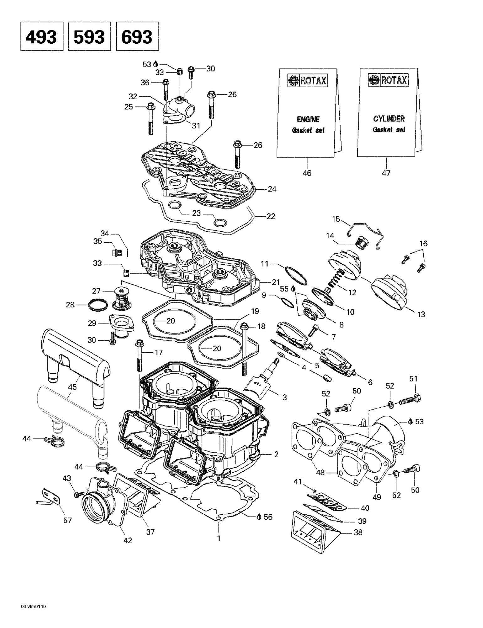 Fits 2001-2002 Ski-Doo Cylinder Head (silver) Grand Touring 700., OEM Part # 420923457