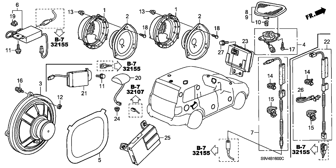 Honda New 2003-2005 Fits Honda Pilot Lid Assy., L. Speaker *G48L* (DARK FERN), Part # 77137-S9V-A00ZA