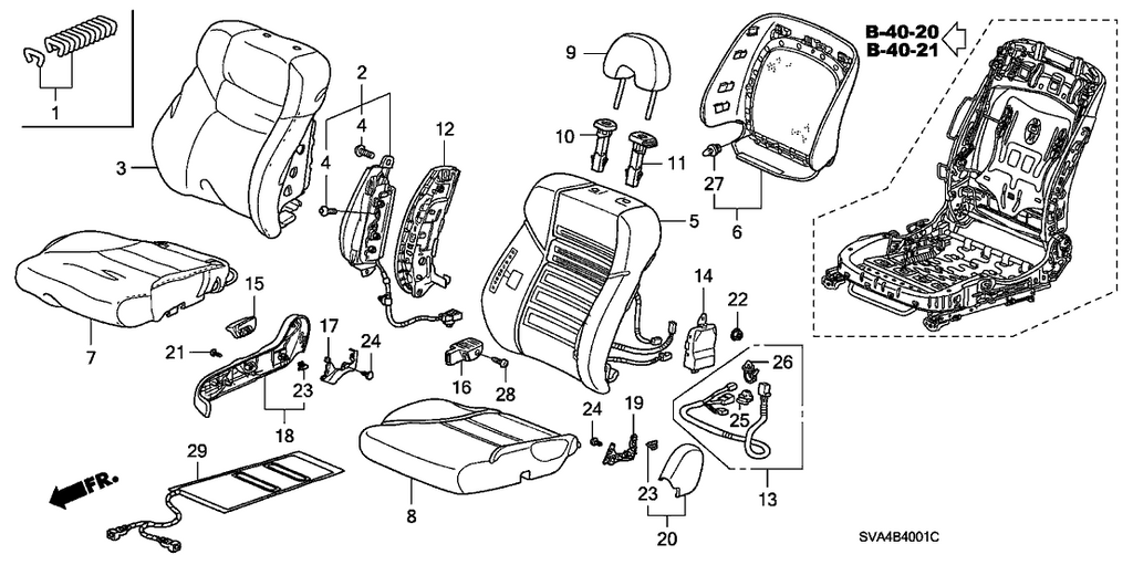 New 2006-2008 Fits Honda Civic Cover, R. Reclining *YR327L* (PEARL IVORY), Part # 81238-SVA-003ZC