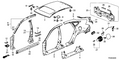 Honda New 2010-2012 Fits Honda Crosstour Stiffener Set, L. Center Pillar, Part # 63610-TP6-305ZZ