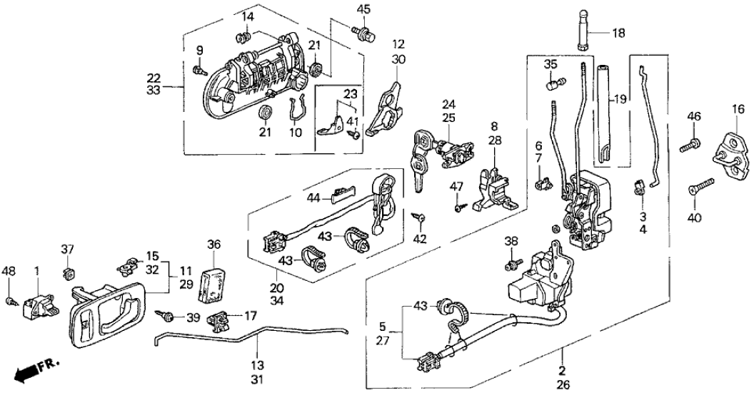Honda New 1995-1998 Fits Honda Odyssey Protector, R. Door Cylinder, Part # 72130-SX0-003