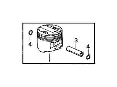 New 1998-1999 Fits Acura CL Piston Set B Std, Part # 13020-PAA-A00