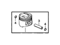 New 1998-1999 Fits Acura CL Piston Set B Std, Part # 13020-PAA-A00