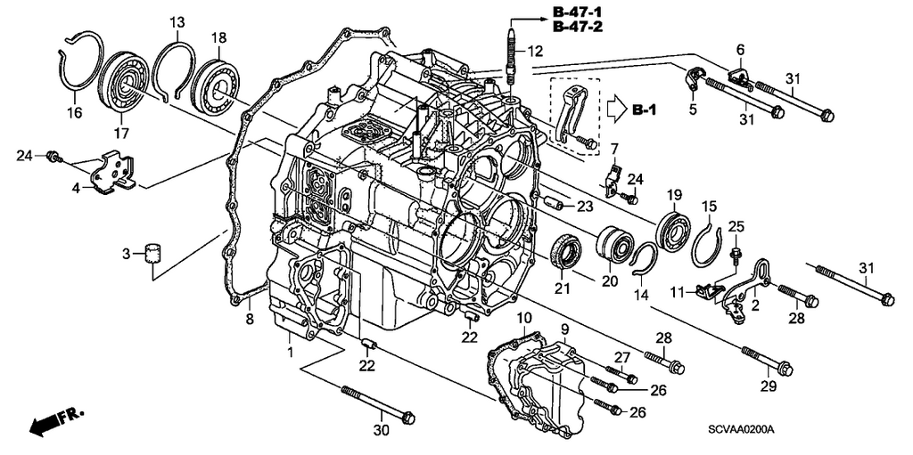 New 2007 Fits Honda CR-V Transmission Case, Part # 21210-RXH-010