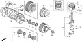 Honda New 1993-1995 Fits Honda Civic Bearing B Set, Main (Black) (Taiho), Part # 13033-PH3-S20