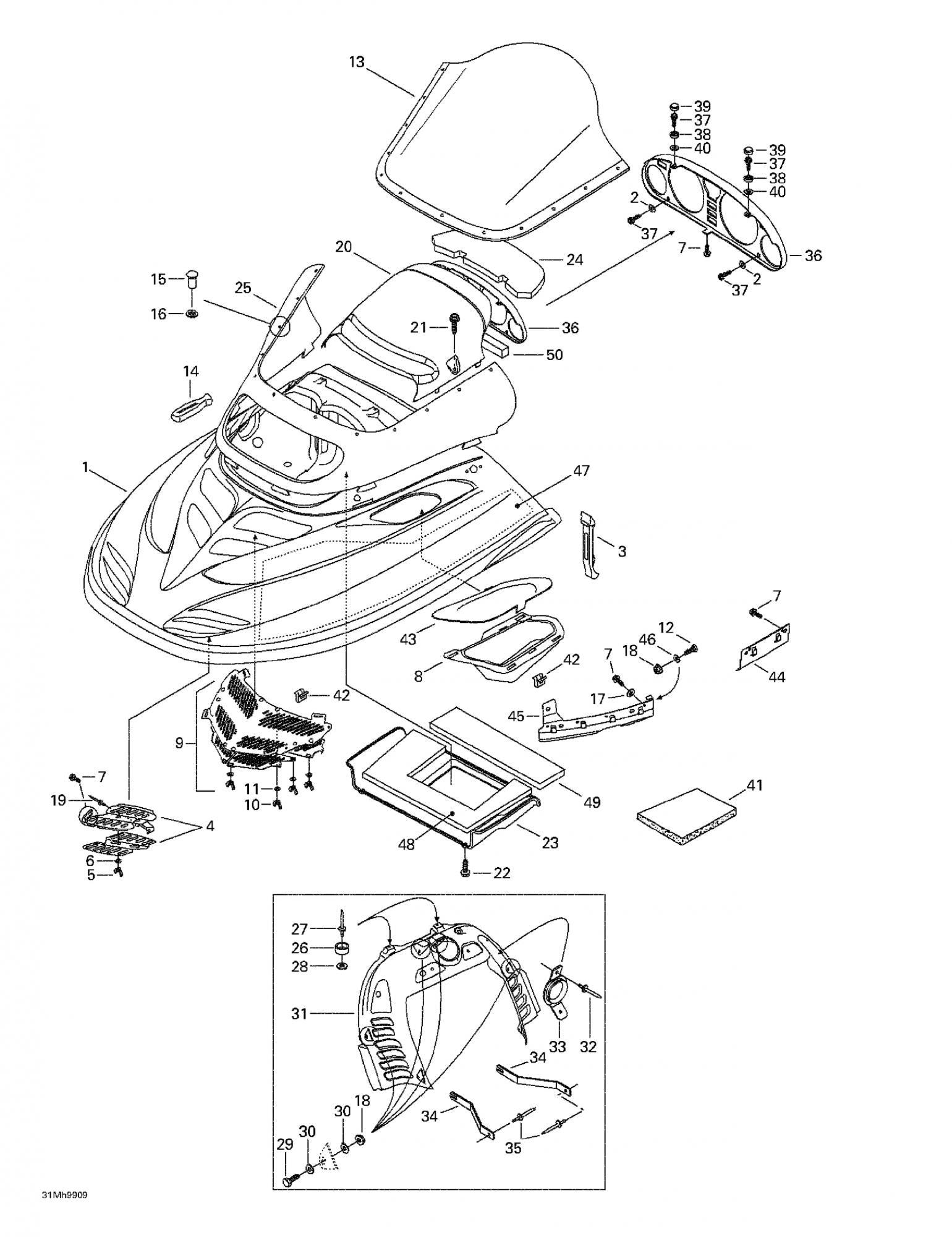 Fits 1998-2003 Ski-Doo Formula III 600 LT / Formula III 600 R/700 R Models Stud, OEM Part # 572103500
