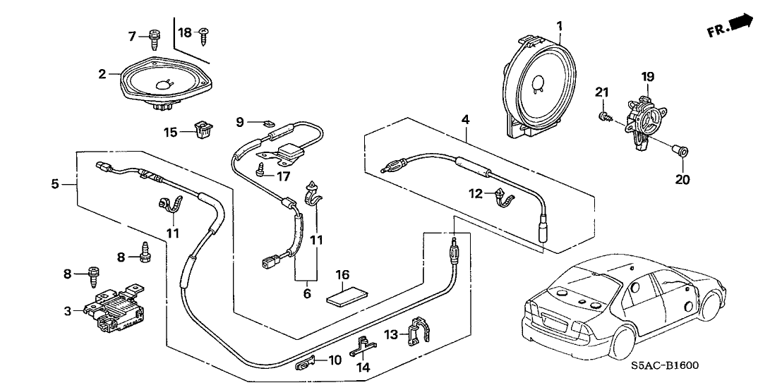 New 2001-2005 Fits Honda Civic Sub-Feeder, Part # 39156-S5A-A10