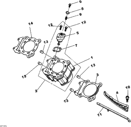 Fits 2006-2026 Can-Am Atvs Cam Chain Tensionner Pivot, OEM Part # S14531KJ9000