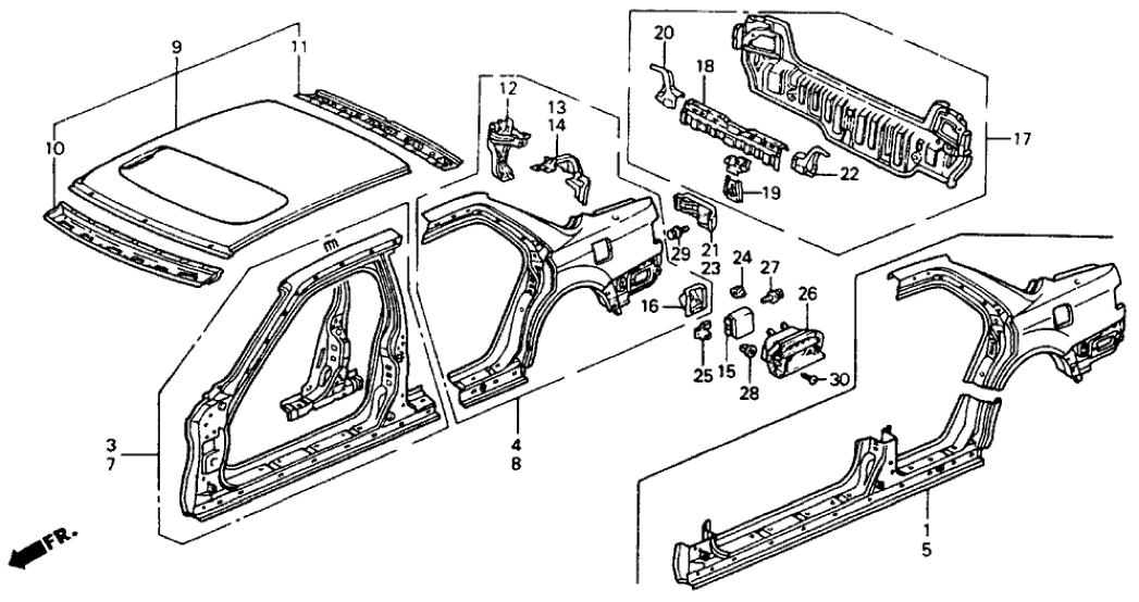 Honda New 1990-1993 Fits Honda Accord Right Side Sill Panel, Part # 04631-SM4-300ZZ