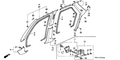 Honda New 1991-1993 Fits Honda Accord Garnish, R. Center Pillar (Lower) *B44L* (PALMY BLUE), Part # 84121-SM4-000ZF