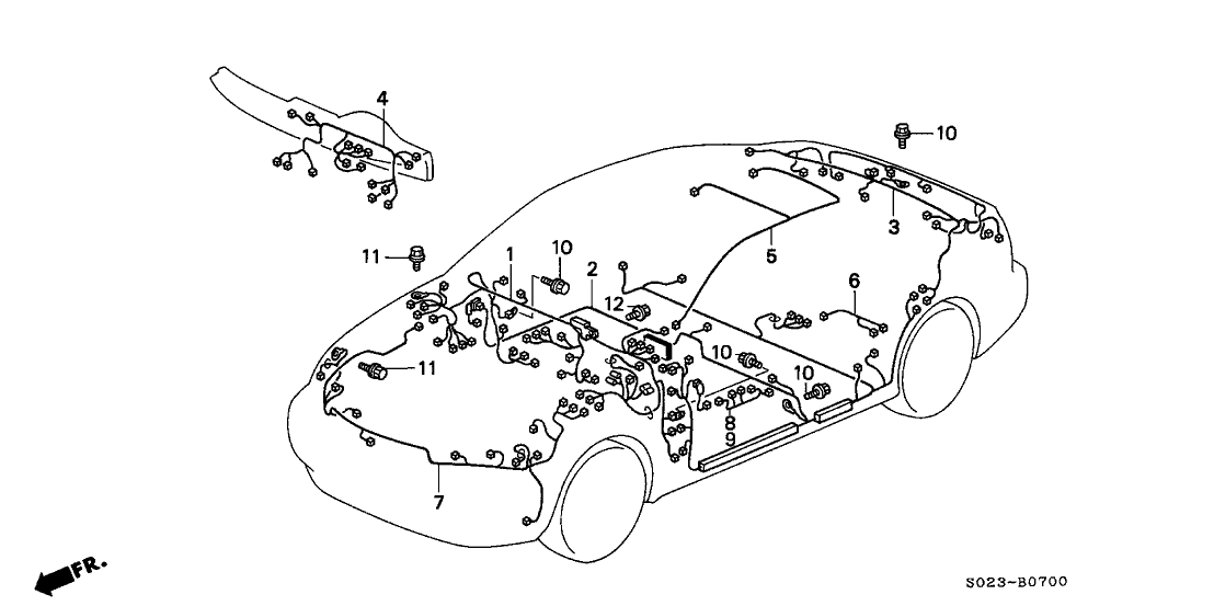Honda New 1999-2000 Fits Honda Civic Instrument Wire Harness, Part # 32117-S04-A52
