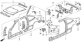 Honda New 1993-1995 Fits Honda Civic Stiffener, L. RR. Panel Side, Part # 66154-SR8-A00ZZ