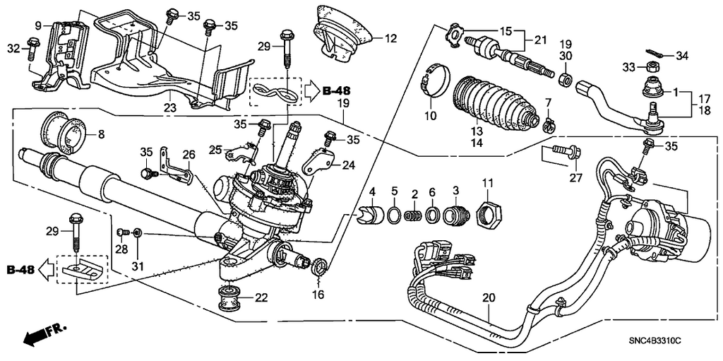 New 2006-2011 Fits Honda Civic Bracket B, Steering Rack (EPS), Part # 53438-SNC-A01