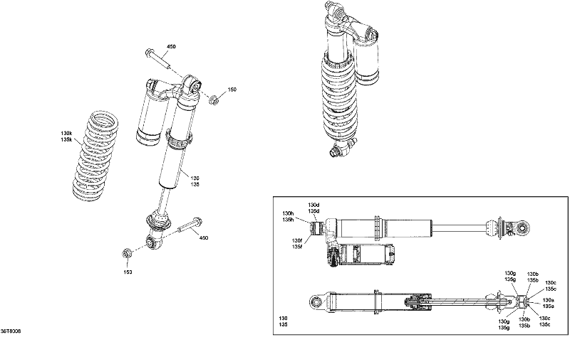 Fits 2016-2018 Ski-Doo Snowmobiles Jousi_Puristusvaimennus B-101A Maalattu, OEM Part # 706002581