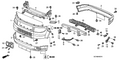 Honda New 2007-2008 Fits Honda Element Rear Bumper Beam, Part # 71530-SCV-A91ZZ