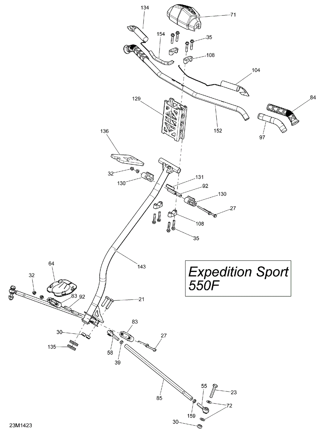 Ski-Doo - OEM schematic diagram - Part # 2572-506152579 - 07- Steering | 07- Steering _23M1421 - Ref # 134, 3