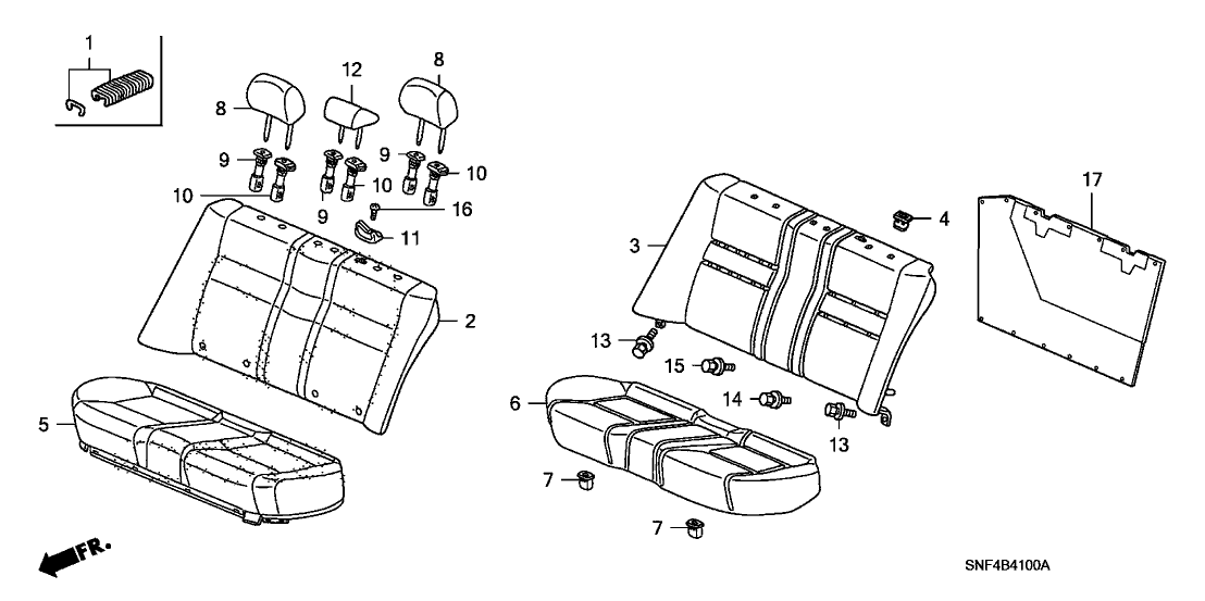 Honda New 2009-2011 Fits Honda Civic Headrest Assy., RR. Center *YR400L* (SIENNA BEIGE), Part # 82940-SNF-A02ZC