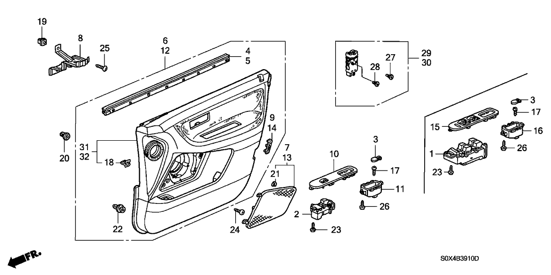 Honda New 1999-2001 Fits Honda Odyssey Lining Assy., R. FR. Door *YR169L* (MILD BEIGE), Part # 83500-S0X-A22ZC