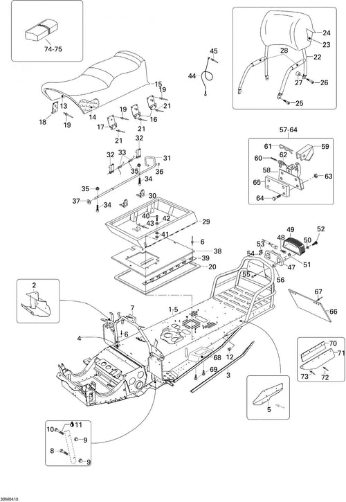 Fits 2003-2007 Ski-Doo Expedition 4-TEC / Skandic 600 Models Allen Screw, OEM Part # 40389
