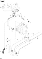 Fits 2003-2007 Ski-Doo Skandic SUV 600 / Skandic WT 600 Models Hose, OEM Part # 605353967