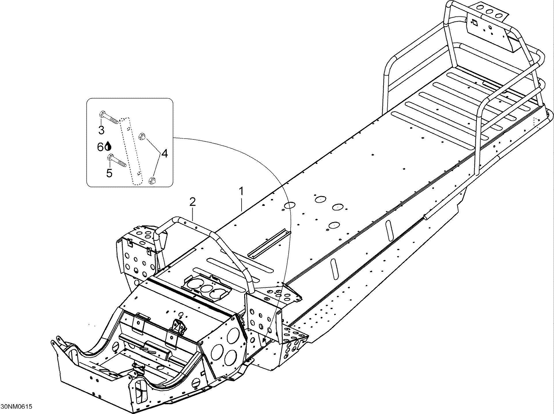 Fits 2004-2007 Ski-Doo Skandic SUV 550F / Skandic SUV 600 Models Handle Support, OEM Part # 605150258