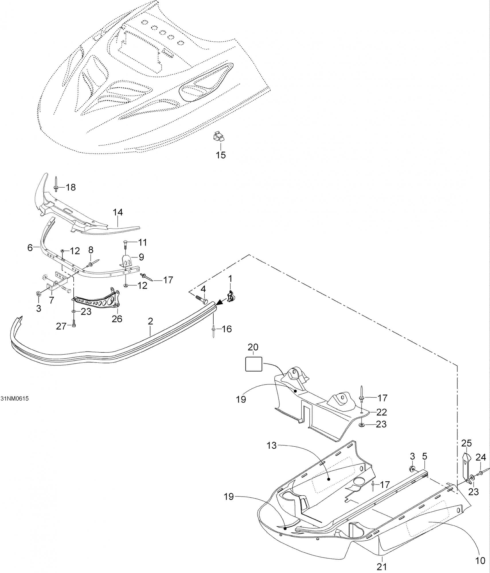 Fits 2006-2007 Ski-Doo Skandic SUV 550F / Skandic SUV 600 Foam Acoustic, OEM Part # 605349175