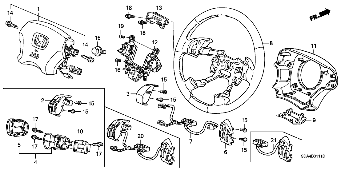 Honda New 2003-2007 Fits Honda Accord Plate, Hook, Part # 78519-SDB-A81