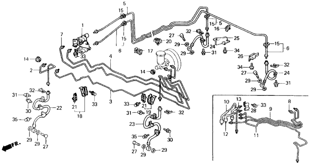 New 1988-1990 Fits Honda Prelude Hose Set, Front Brake, Part # 01464-SF1-020