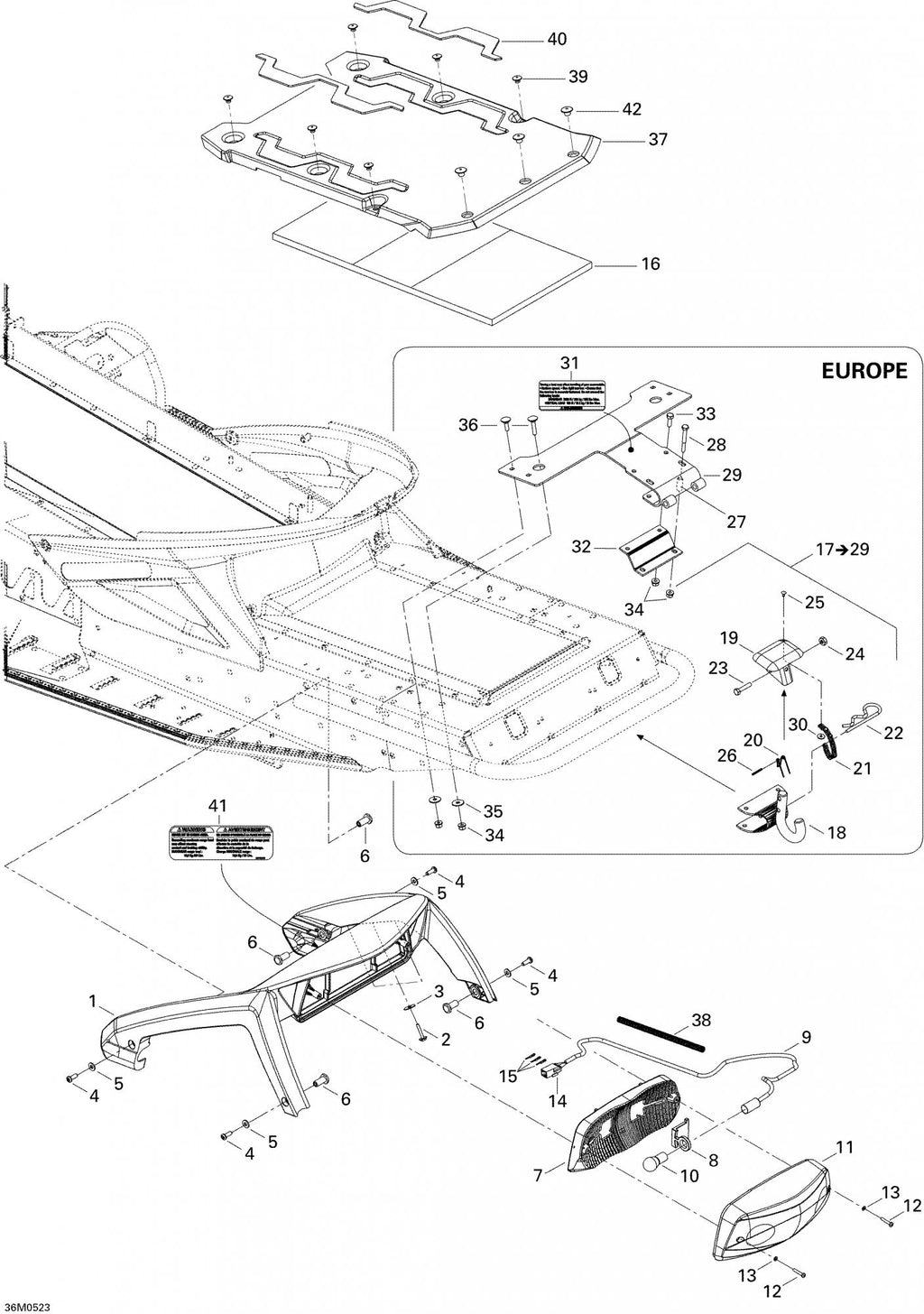Fits 2004-2005 Ski-Doo MX Z 600 HO Renegade / MX Z 600 HO SDI Renegade & Renegade X Models Socket Screw M6 X 16, OEM Part # 250000168