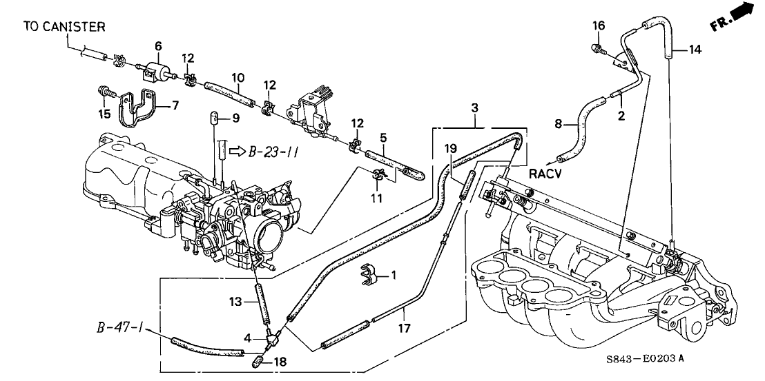 Honda New 2000-2001 Fits Honda Accord Tube, Pressure Regulator, Part # 17417-PAA-A10