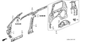 Honda New 2003-2004 Fits Honda Odyssey Right Center Pillar (Inner), Part # 64220-S0X-A10ZZ