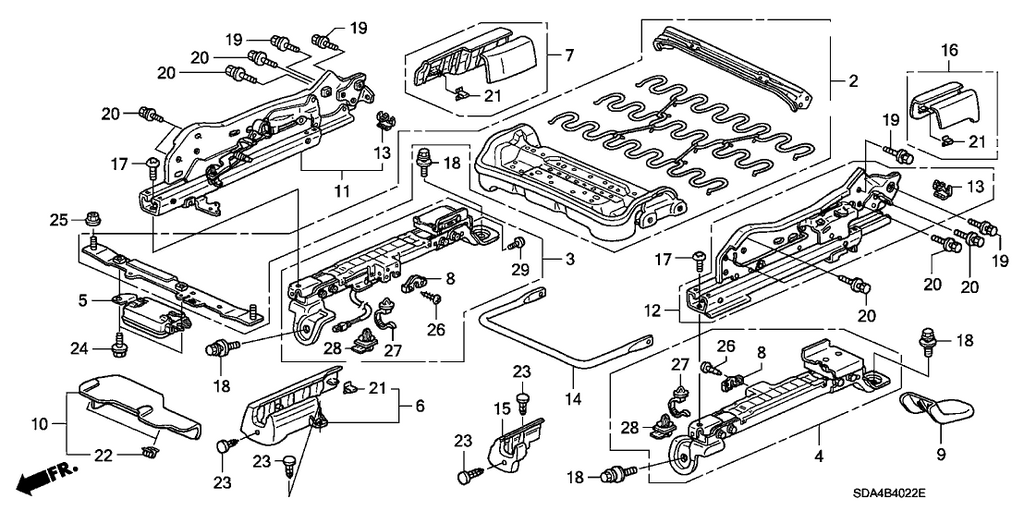 New 2004-2007 Fits Honda Accord Cover, RR. Rail (Inner) *NH167L* (GRAPHITE BLACK), Part # 81592-SDC-L01ZA