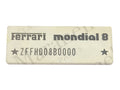 116149 - Chassis number plate Mondial 8 LHD