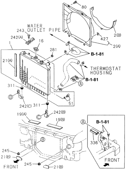 Honda New 1996-1997 Fits Honda Passport Radiator Assembly, Part # 85247-59600