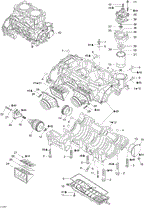 Sea-Doo - OEM schematic diagram - Part # 2572-420230300 - 01- Crankcase And Reed Valve - Ref # 13, 14, 8