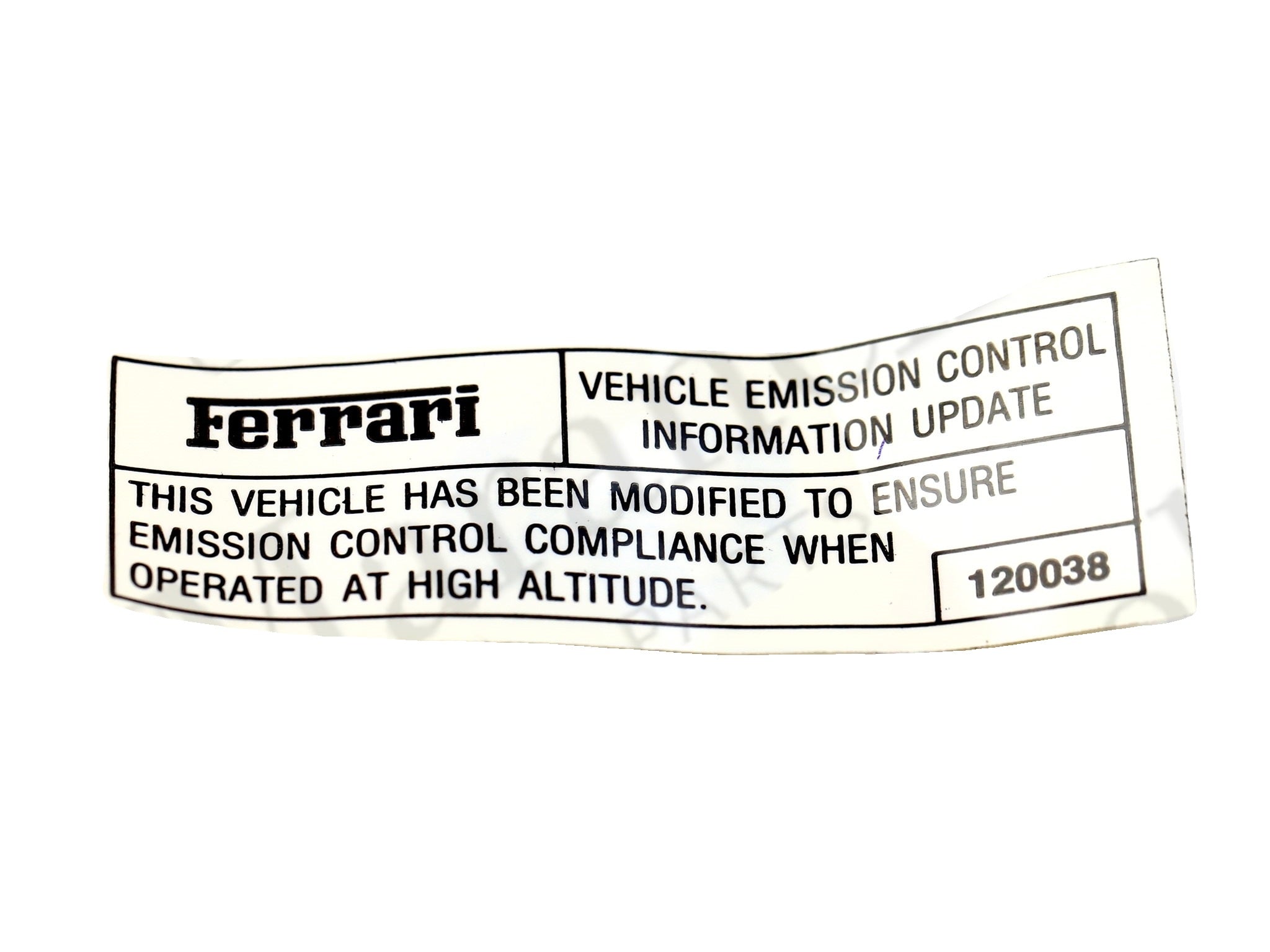 120038 - Information Plate